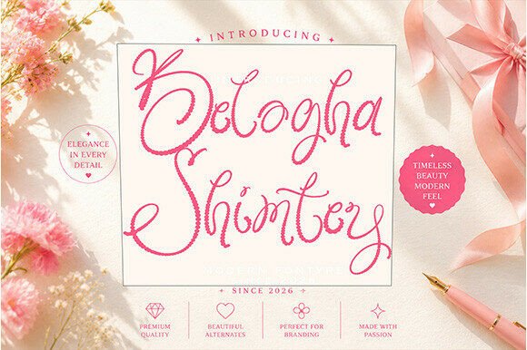 Beloga Shimtey Script Font for Handmade Brands