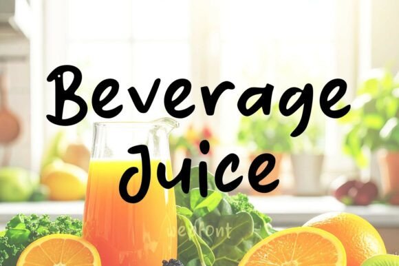 Beverage Juice Font for Handmade Branding