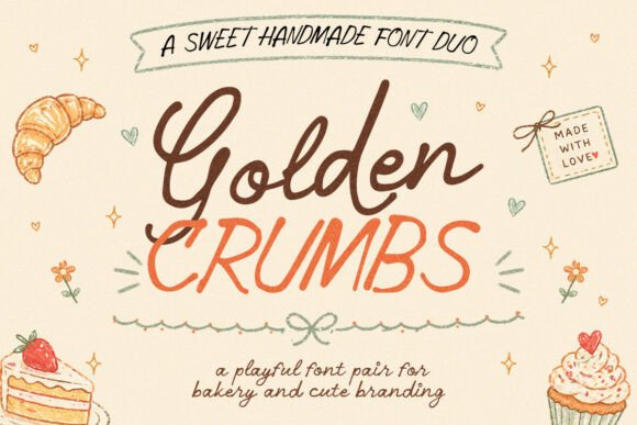 Golden Crumbs: A Warm Script Handwritten Font for Brands