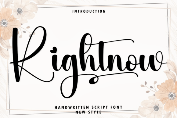 Rightnow: A Modern Script Typeface for Editorial Design